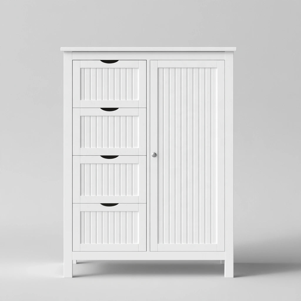 Mobile contenitore in legno, colore bianco