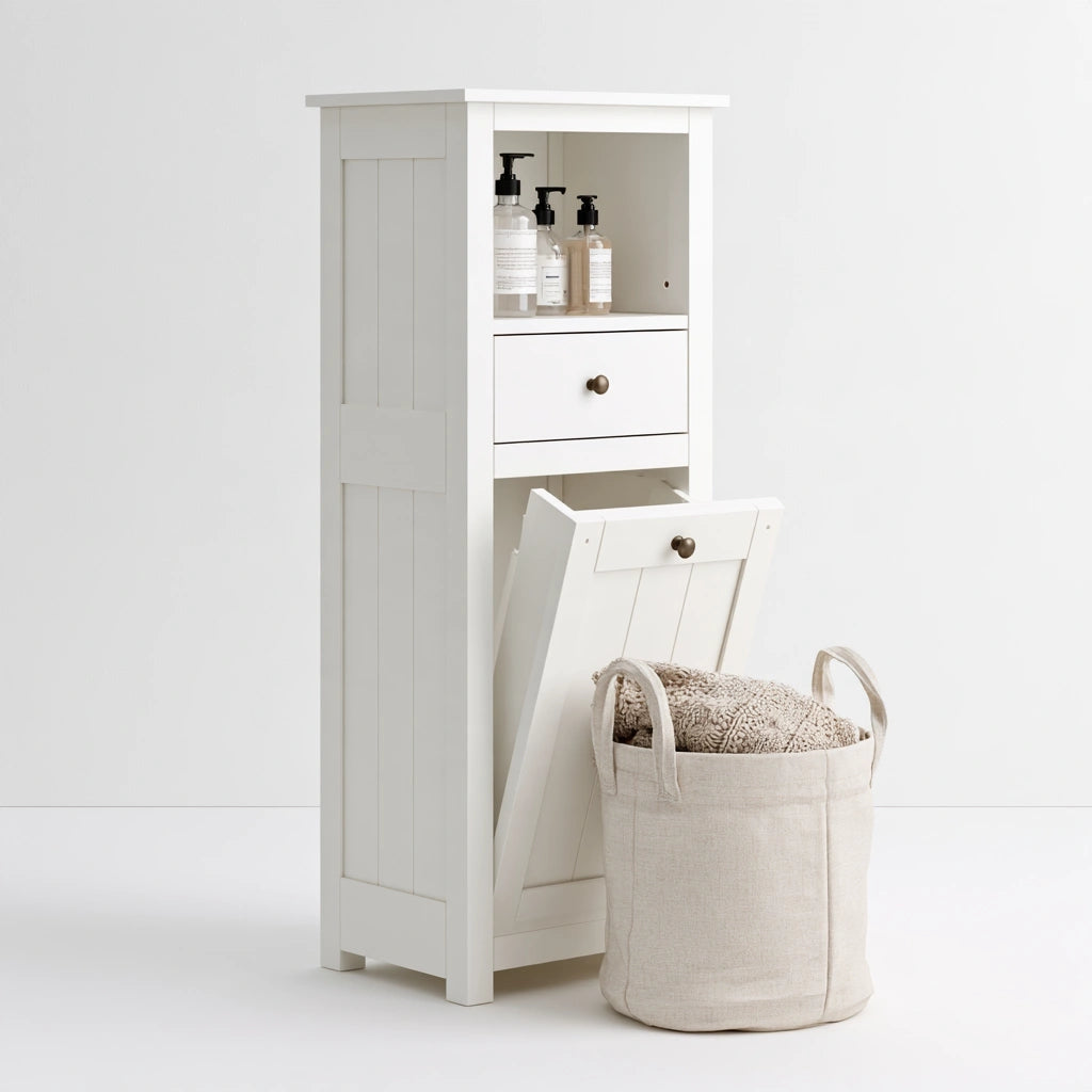 Mobile contenitore in legno, colore bianco