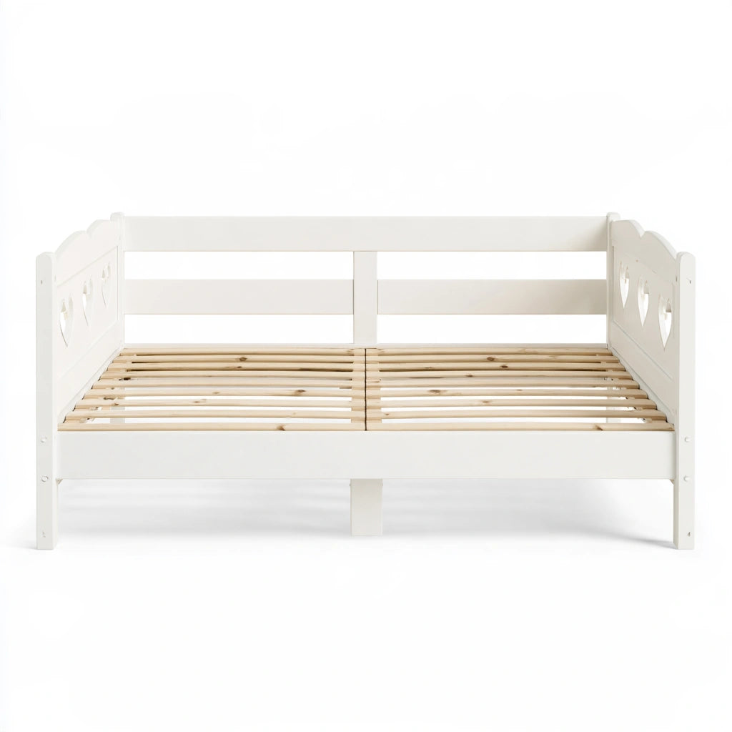 Letto da giorno estensibile in legno regolabile, colore bianco