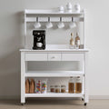 Carrello portaoggetti in legno, colore bianco