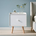 Comodino in legno, colore bianco