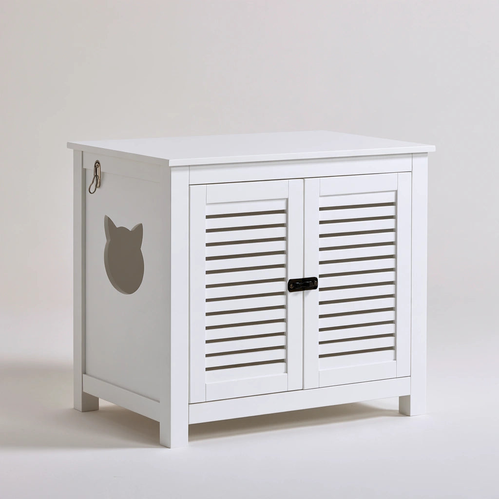 Mobile copriletteria per animali in legno, colore bianco