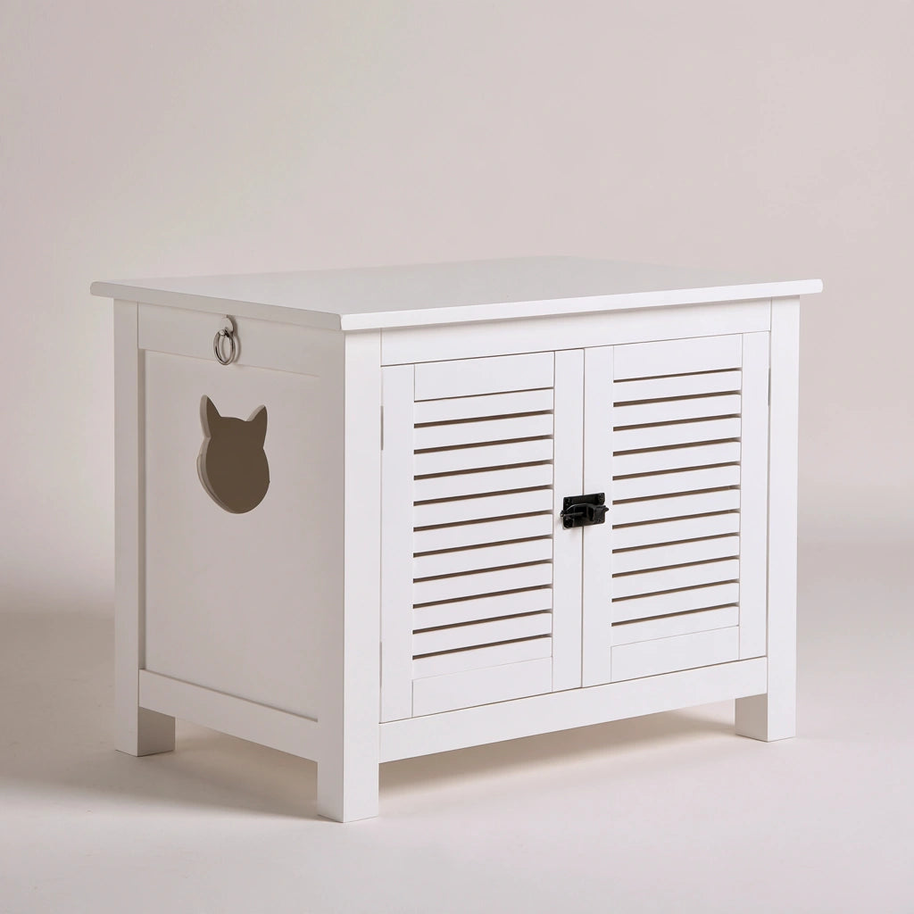 Mobile copriletteria per animali in legno, colore bianco