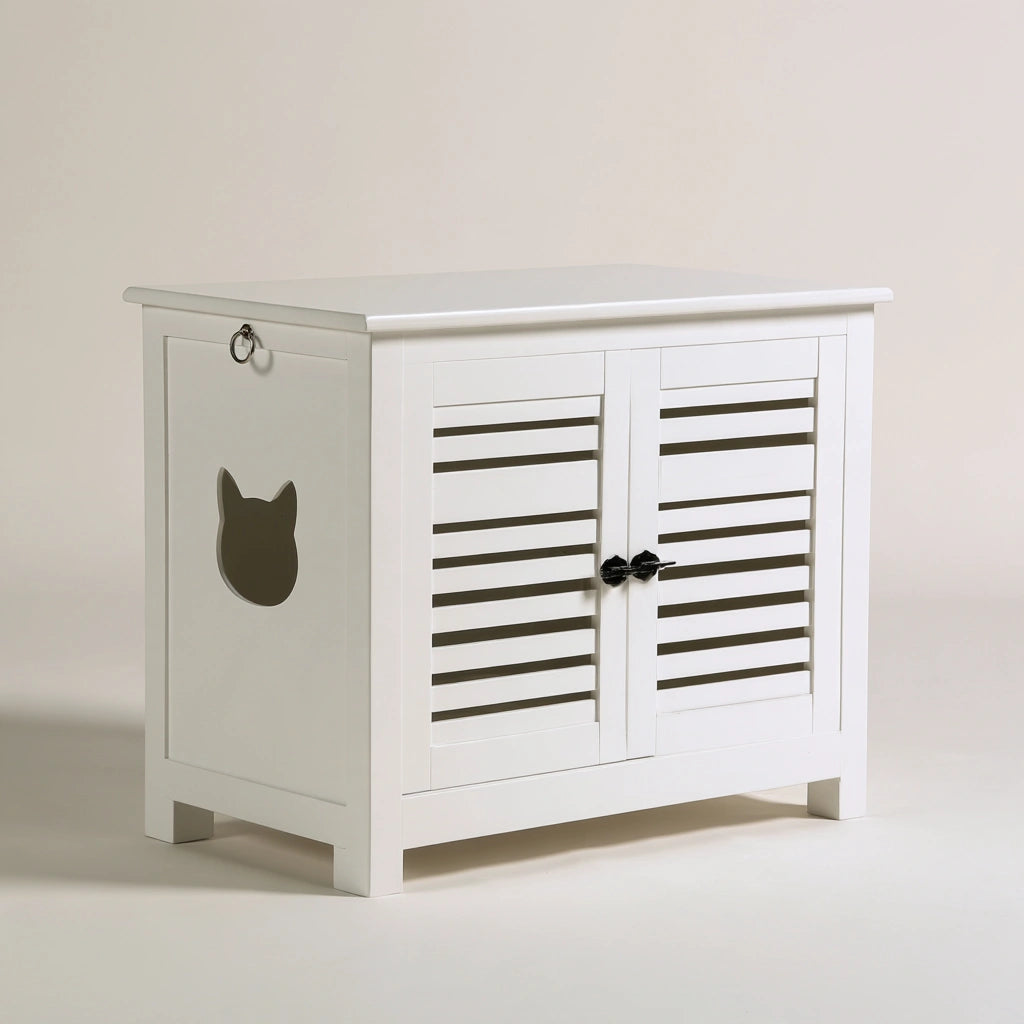 Mobile copriletteria per animali in legno, colore bianco
